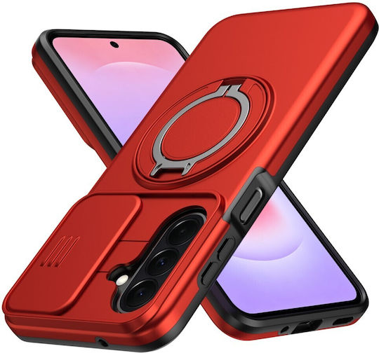 Sliding Cover Hard Case Ring Red Samsung Galaxy A27 5G