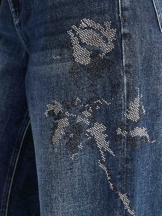 Damen Jeans Hosen in Gerader Bein Stil 9923751-Grau Blau