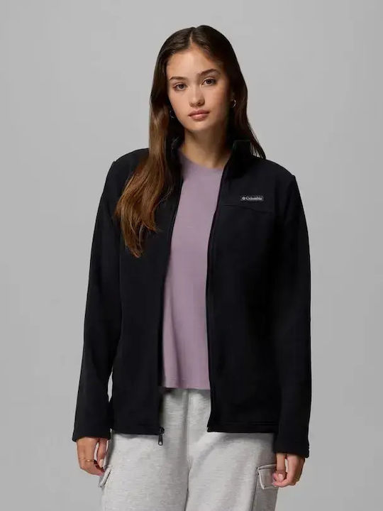 Full Fleece Γυναικεία Ζακέτα με Φερμουάρ Black