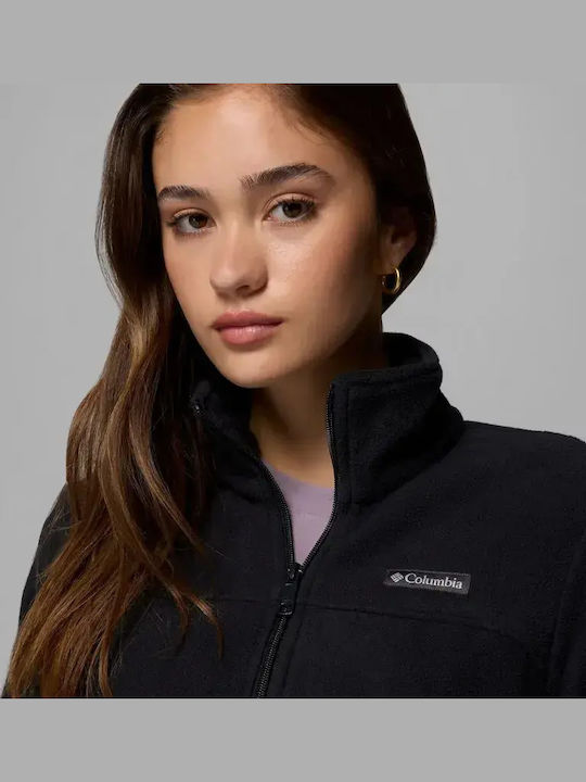 Full Fleece Γυναικεία Ζακέτα με Φερμουάρ Black