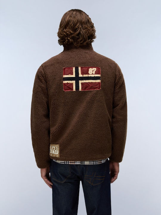 Ανδρική Ζακέτα Fleece Καφέ