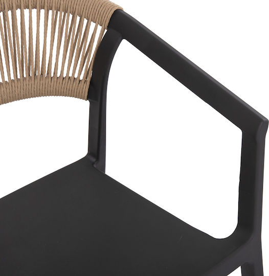 Gartenstühle Polypropylen Alkis Schwarze 56x53x75,5cm