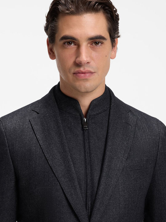 Men’s Jacket with Slim Fit Dark Blue