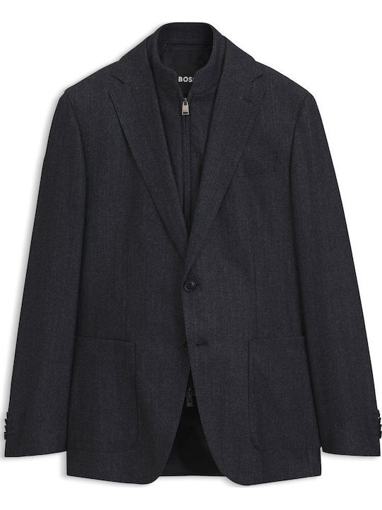 Men’s Jacket with Slim Fit Dark Blue