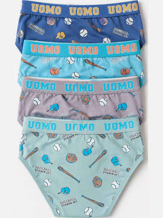 Uomo Σετ Παιδικά Βρακάκια 4τμχ Multicolor