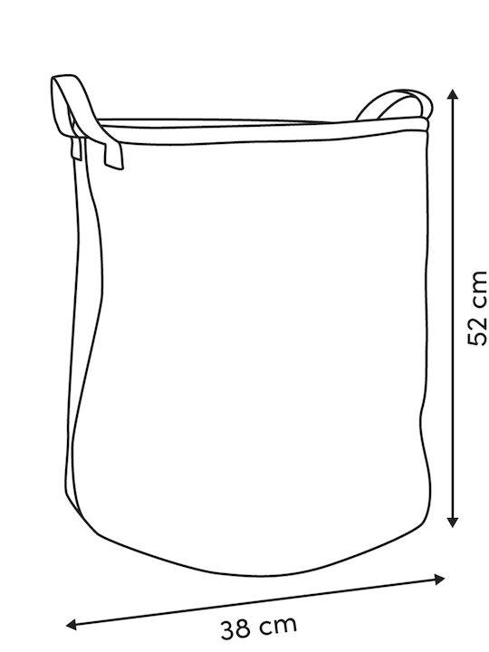 5Five Set of Fabric Collapsible Laundry Baskets 56lt 38.5x38.5x53cm White