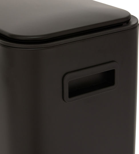 5Five Waste Bin Metallic with Pedal 30lt Black