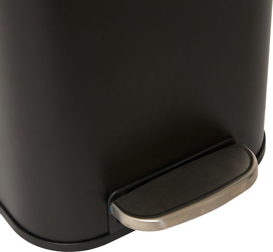 5Five Waste Bin Metallic with Pedal 30lt Black