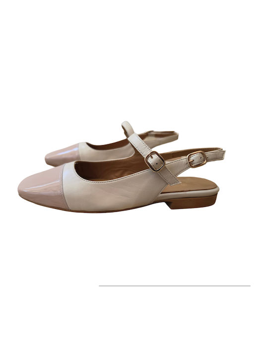 Damen Ballerinas Slingback Mit Riemen Rosa
