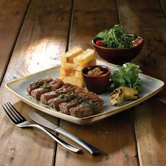 Churchill 1795 Stonecast Serving Plate Shallow Square Porcelain Gold 26.8x26.8cm 6 Pieces