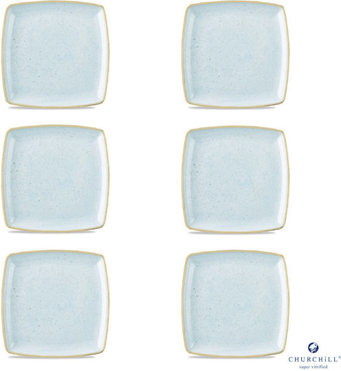 Churchill 1795 Stonecast Serving Plate Shallow Square Porcelain Gold 26.8x26.8cm 6 Pieces