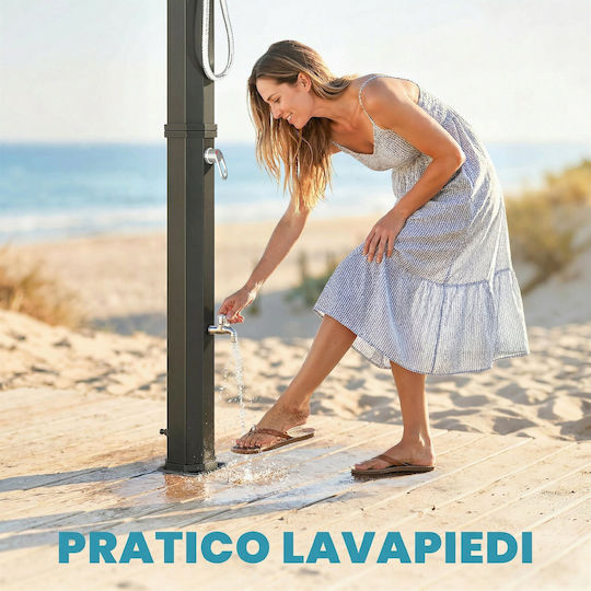 Outsunny Ντουζιέρα Πισίνας Ηλιακή από PVC Μαύρη