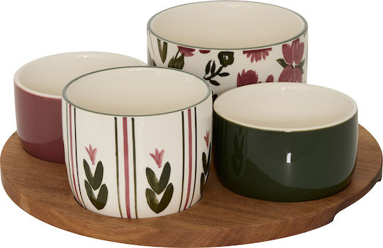 Ceramic Dessert Tower Stand 4 Slots Green Ø25xH7.9cm