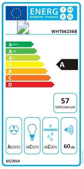 Gorenje Απορροφητήρας Καμινάδα 60cm Μαύρος με Wi-Fi