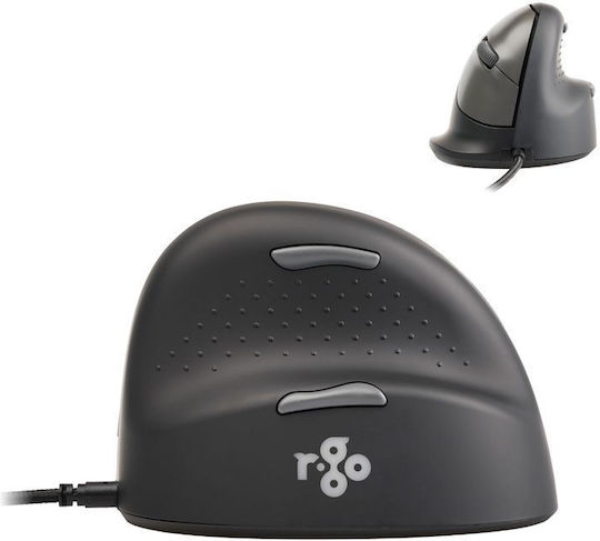 R-Go Tools Maus He Break Verkabeltes Ergonomisches Vertikales Ποντίκι Schwarz