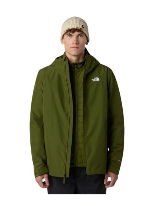 3 in 1 Winter Waterproof and Windproof Jacket Woodland Green