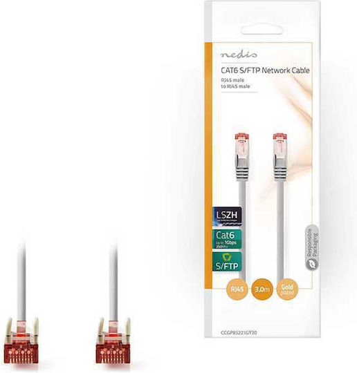 Nedis S/FTP Cat.6 (Gigabit) Cablu De Rețea Ethernet 3m Gri