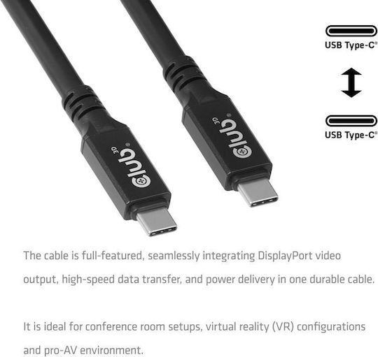 Club3D USB 3.2 Cable USB-C Male - USB-C 100W Black 3m CAC-2509