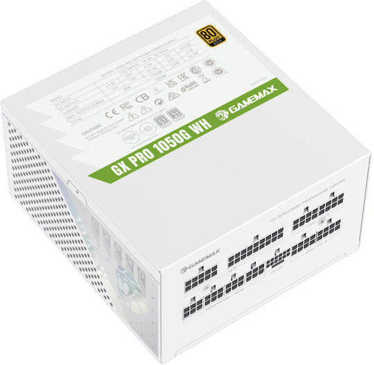 GameMax GX PRO 1050G 1050W Λευκό Τροφοδοτικό Υπολογιστή Full Modular 80 Plus Gold