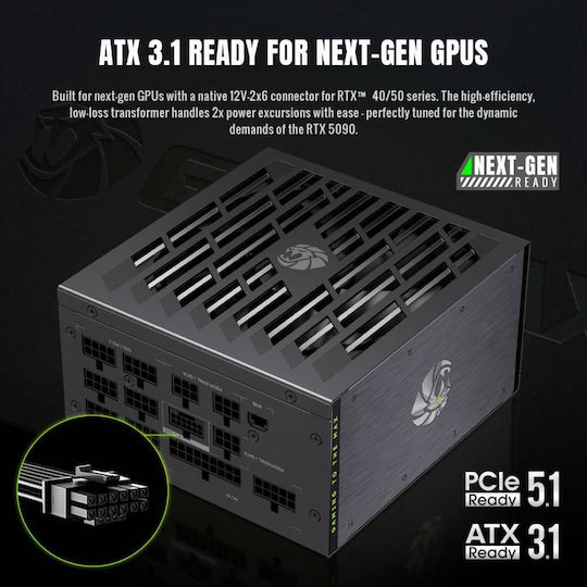 GameMax Lion Core 1200W Black Power Supply Full Modular 80 Plus Platinum