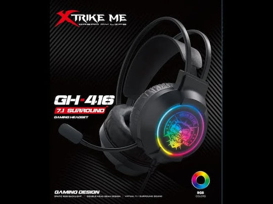 Xtrike Me GH-516 Over Ear Gaming Headset με σύνδεση USB for PC