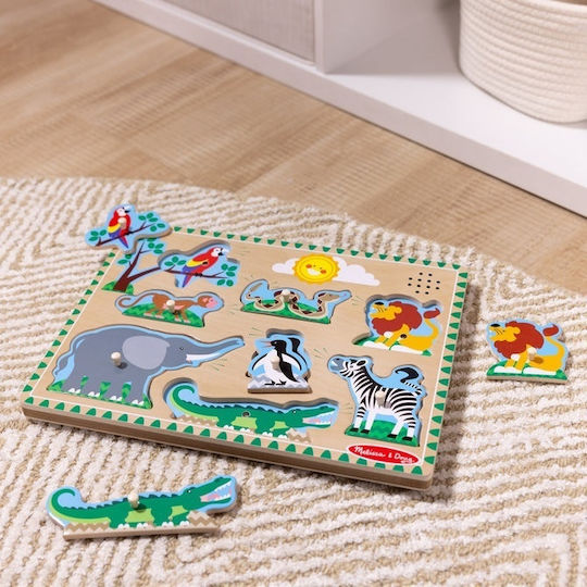 Puzzle pentru copii din lemn cu pini pentru 2+ ani 8 piese Spin Master