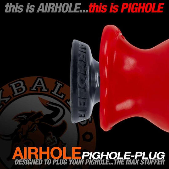 Oxballs Airhole Пернат Червен Анален Щепсел Червен-м