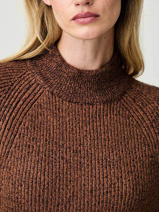 Damen Pullover Caramel/Espresso