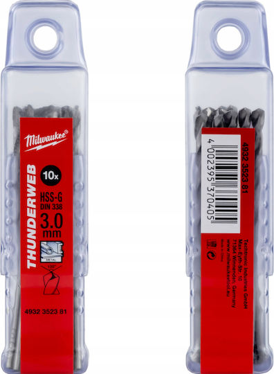 Milwaukee Thunderweb Set 10 Konisch Bohrmaschinen für Metall und Holz 3-61mm