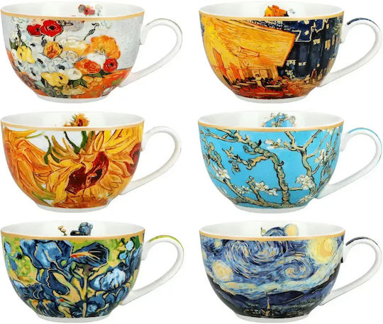 Carmani Set Cesti Maro Din Porțelan Multicolore 230ml 6 Bucăți
