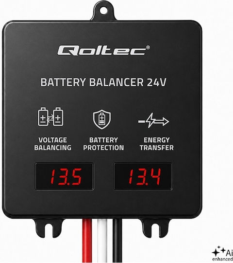 Qoltec Voltage Balancer 24 V Batteries 2 X 12 V 5 A Lifepo4 Agm Gel Led