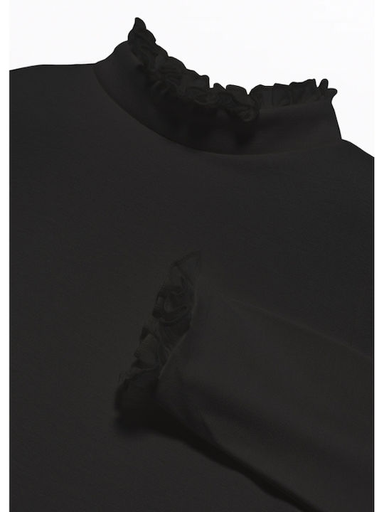 Kids Turtleneck Long-sleeved Black