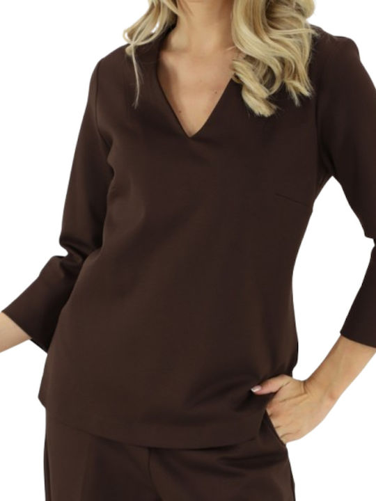Women's Blouse Brown Stone