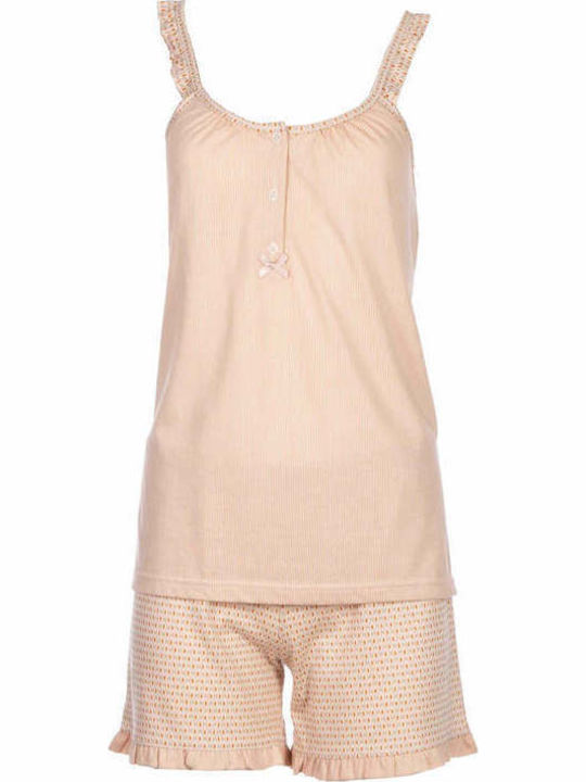 Pink Label Summer Women's Pyjamas Set Cotton Soft Stripe