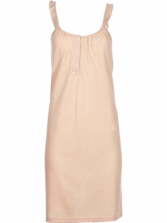 Pink Label Cămașă de noapte de vară din bumbac pentru femei Soft Stripe