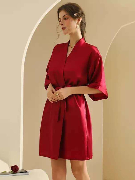 Intimonna Sommer Damen-Robe Burgundisch