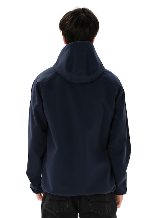 Bonded Leder Jacke Wasserdicht Marineblau
