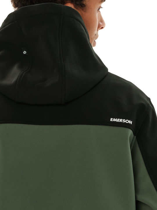 Bonded Leather Jacket Waterproof Khaki 262.EM11.06 Army Green Black