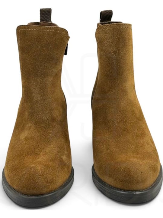 Suede Stiefeletten Damen Cowboy Tabac Braun