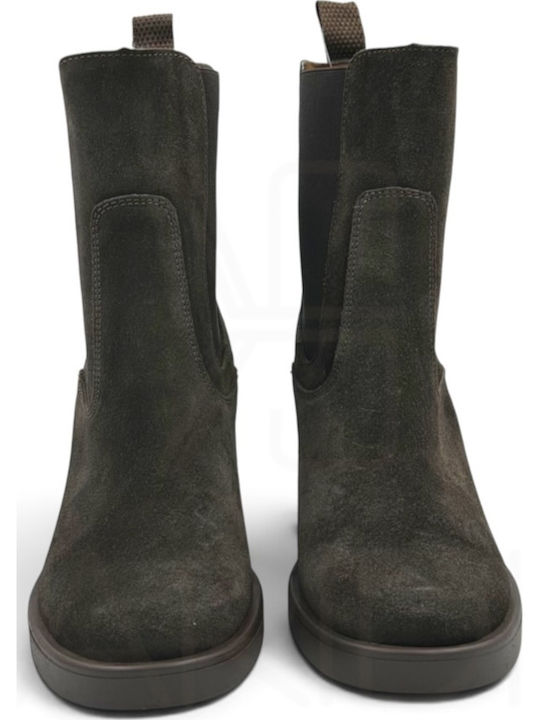 Wildleder Damen Stiefeletten Braun
