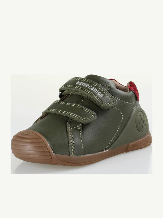 Kids Sneakers with Hoop & Loop Closure Khaki