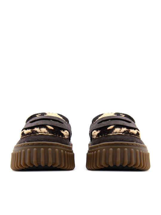 Clarks Torhill Penny Δερμάτινα Γυναικεία Loafers σε Μπεζ Χρώμα