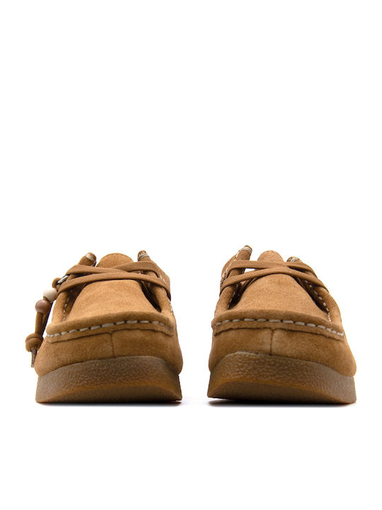 Clarks Wallabeeevosh Suede Δερμάτινα Γυναικεία Μοκασίνια σε Καφέ Χρώμα