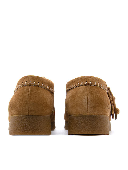 Wallabeeevosh Suede Дамски Мокасини От Кожа В Кафяв Цвят