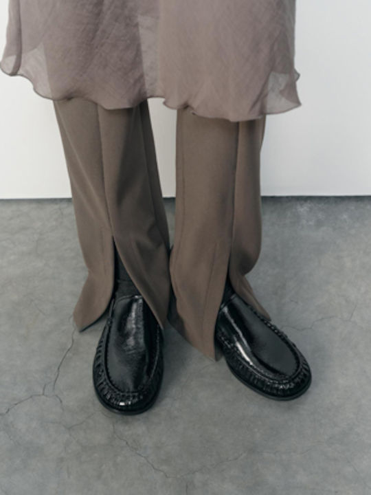 Brandi Loafers Dama din Piele în Culoare Neagră