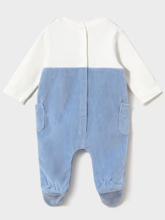 Mayoral Blauer Melange Baby-Strampler