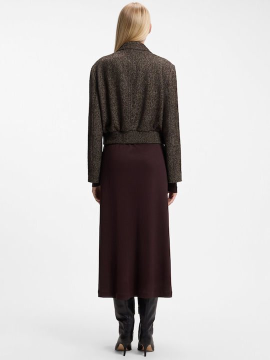 Short Women's Jacket for Spring - Autumn Brown