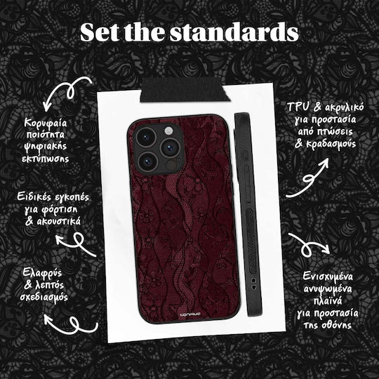 Калъф Sonique Diva Series Motorola Edge 50 Ultra Бордо Дантела