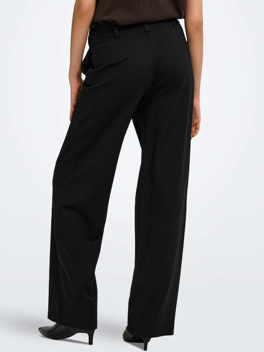 Pantaloni Dama High Rise Pantaloni Largi În Linie Dreaptă Negri