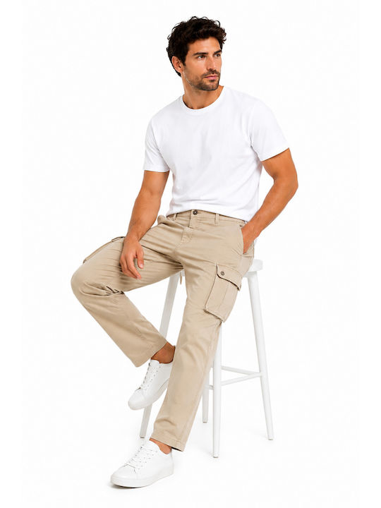 Ανδρικό Παντελόνι Cargo Relaxed Fit Μπέζ